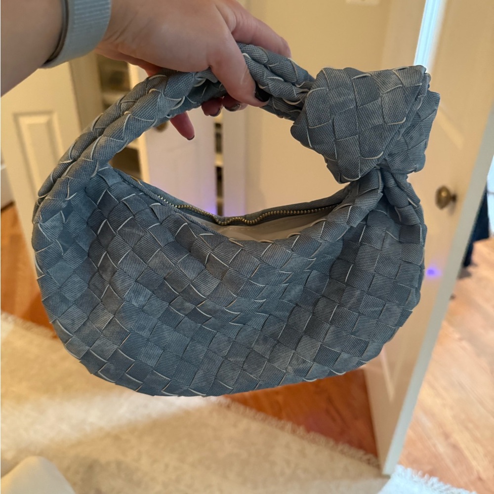 Denim Fabric Mini Hobo Bag